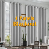 NONECN Blackout Curtains 4 Pack Heat Insulated Grommet For Bedroom Living Room