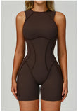 New Seamless Yoga Jumpsuits Sports Fitness Hip-lifting Backless Shorts One-piece Workout Gym Leggings Tracksuits for Women