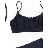New Sexy Wrinkled Padded Female Swimsuit High Waist Bikini Women Swimwear Two-pieces Bikini Set Bather Bathing Suit Swim V3191