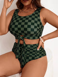 2026 Large Plus Big Size Swimsuit Women Sporty Bikinis High Waist Neck Swimwear Female Bathers Bathing Swimming Swim Suit 5XL
