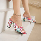 Women Slippers Chunky Fashion Sandals New Shoes Slingback Flip Pumps Femme Slides