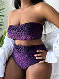 0XL - 4XL New Leopard Bikini Plus Size Large Size Swimwear Women Swimsuit Female Two-pieces Bikini set Bather Bathing Suit K3977