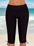 2026 Black Swimsuit Pants Sporty long Knee Drawstring Swimwear Women Bathers Bathing Swimming Swim Suit Female Beachwear XXL
