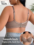 Plus Size Women's B C D Thin Cup Ribbed Push Up Bra Wide Straps Underwire Side gather Lingerie Comfort Ladies Brassiere