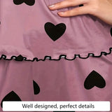 Women's Pajama Set Pajamas T-Shirts Shorts Pink Heart-Shaped Print Round Neck T-Shirt Ice Silk Top Comfortable Casual Summer