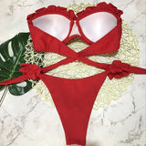 Leopard Ruffled Bra Cup Bikini 2025 Women Bandeau Swimsuit Female Swimwear Two Pieces Bikini Set Push Up Bathing Suit Swim Lady