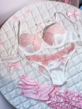 MOYISU New Release Contrast Bra Set | Demure & Sexy French Lace Bralette | Accentuates Small Chest Curves | Breathable Lingerie
