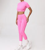 2PCS Yoga Suit Sports Set Women Quick-Drying Gym Set Women Tracksuit Running Workout Long Sleeve Sports Shirt Yoga Clothing