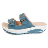2021New Women Sandals Wedges Sandals Ladies Open Toe Round Toe Buckle Black Yellow White Platform Sandals Shoes