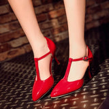 Basic Mature Women Sandals Med Heels Summer White and Black Buckle Sandals Leather Women Heels Cover Heel Summer Sandals