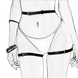 Leather Porno Sexy Lingerie Fetish Leg Harness Garter Belt Gothic Bow Underwear Exotic Sex Costume Women Erotic Babydoll Dress
