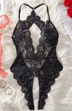 Women Sexy Lace Teddy Lingerie Deep V Mesh Sheer Bodysuit Backless Crotchless One Piece Babydoll Nightwear