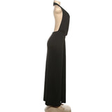Temperament Halter Neck Party Dresses Women Sexy Deep V-neck Backless Package Hip Slit Dress Hot Girls Club Banquet Vestidos
