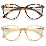 MODFANS Oversized Reading Glasses For Women and men,Classic Round Sunglasses Readers Frame with Spring Hinge +0.5 ~ +4.0