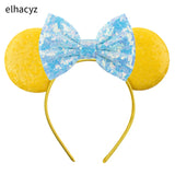 2025 Chic Disney Embroidery Sequin Minnie Ears Headband DOT Bow Hairband Girls Women Party Head Wear Kids DIY Hair Accessories