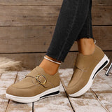 2025 Faux Suede Platform Loafers Women Lightweight Slip On Thick Sole Sneakers Woman Plus Size 43 Comfort Non Slip Casual Shoes