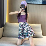 Summer Oil Painting Floral Shorts for Women Casual Wide Leg Shorts Large Siz Loose Floral Print Shorts Elastic Band Casual Pants