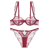 Summer French Minimizer Bra Beachwear Large Bust Pure Embroidery Lace Ultra Thin Plate Size Light Support Wirefree AU MOYISU
