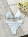 Sexy Wrinkled Halter Brazilian Bikini Women Swimwear Female Swimsuit Two-pieces Bikini Set High Cut Bathing Suit Swim Beach Wear