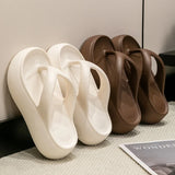 Chunky Platform Flip Flops for Women Summer 2025 Clip Toe Thick Bottom Cloud Slippers Woman Beach Non-Slip Soft Sole Flip Flops
