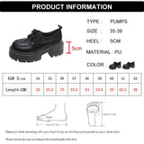 Retro Pu Leather Platform Oxford Shoes Women Japanese Style Thick Sole Black Student Shoes Woman Lace Up Thick Heel Pumps Female