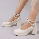New Women Pumps Shoes Fashion Cross Strap Ladies Shallow Dress Mary Jane Shoes Female Elegant High Heel Footwear Platform Heels