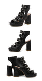 NASBAVI Women Sandals High Heels Summer Fashion Ankle Buckle Strap Female Gladiator Sandals Platform Shoes Block Heels Size 45