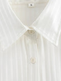 Foridol White Striped Blusas Para Mujer Spring Summer Casual Women Shirt Single Breasted Long Sleeve Loose Shirts Blouses 2025