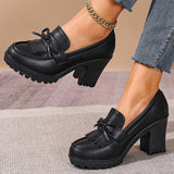 Black Pu Leather High Heel Loafers Women 2026 Autumn Plus Size 42 Slip On Platform Pumps Woman Super High Heels Oxford Shoes