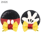 Christmas 2.8"Mouse Ears Hair Clips For Children Sequins Bow Hairpins Girls Festival Party DIY Hair Accessories