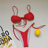 21 Colors New Sexy Bikini Women Solid Leopard Floral Print Swimwear Swimsuit Female Bandage Strap Beach Bikinis Set Bathing Suit