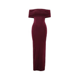 Temperament Slim Strapless Long Dress Women Solid Color Sexy Off-shoulder Backless Package Hip Sleeveless Club Party Dresses