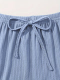 Women Ribbed Pajama Set Lace Trim Cami Top and Pants Sleepwear Soft Breathable Button Front Loungewear