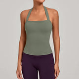 Sports Yeautifulback Breathoga Vest Neck Hanging Detachable Chest Pad Women Bra High Elasticity Slim Bable Running Sports Vest