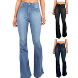 High Waisted Flared Jeans Bell Bottom Jeans for Women Stretchy Bootcut Denim Trousers Women Casual Wide Leg Denim Flared Pants
