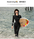Women's One-piece Swimsuit with Long Sleeves and Pants Fully Wrapped for Sun Protection and Belly Coverage, Slimming Diving Suit