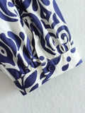 Foridol Blue Flower Print Vintage Casual Shirt Dress Women 2025 Single Breasted Loose Boho Maxi Long Vestidos Dresses Fashion