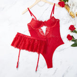 Bra Set Floral Exotic Sheer Lace Sexy Lingerie For Woman Transparent Porno Sexual Clothing Babydoll Teddy Dress Sexiest Nighties