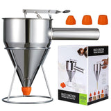 Pancake Batter Dispenser With 4 Nozzles Multi Caliber Stainless Steel Stand