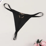 Heart Scallop Cut Out Thongs Transparent Sexy Lingerie Women's Underwear Erotic Outfits Pornographic Crotchless G-strings T-back