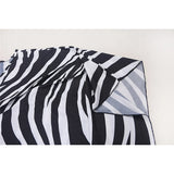 Sexy Zebra Printed V Neck Tunic Beach Cover Up Cover-ups Beach Dress Beach Wear Beachwear Beach Long Dress Female Women V4159