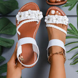 Women's Sandals  New Summer Casual Open-toed Women's Flats Fashion Floral Design Casual Comfortable Women's Sandals