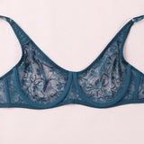 2 Pcs Sexy Womens Lace Bra Underwire BH Hollow Out Perspective Underwear Lingerie BH Tops Plus Size Brassiere B C D E Cup