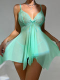 Sexy Lingerie Women Crotchless Sleepwear Summer Pajamas Lace Female Night Dress Erotic Costumes Underwear Nightgown G-string