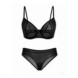 Sexy Ultra-Thin Fully Transparent Alluring Lingerie with Underwire, No Padding, Beautiful Back Bra, Hot Girl Push-Up Bra Set