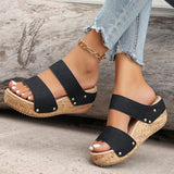 2025 Summer Platform Wedges Sandals Women Vintage Hollow Out Thick Bottom Slippers Woman Comfortable Non Slip Rome Shoes Female