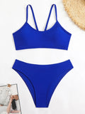 2025 Strappy Bikini Set Sexy Swimsuit Women Solid Padded Swimwear Female Bathers Bathing Swimming Swim Suit Beachwear