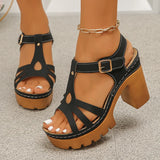 Ankle Buckle Thick High Heels Sandals Women Summer Plus Size Platform Rome Sandals Woman 2026 Super High Heeled Sandalias Mujer