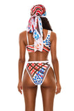 Sexy Bikini Women High Waist Totem Print Hollow Swimwear Swimsuit Female Beach Bikinis Set Bathing Suit Banadores Mujer 2026 New