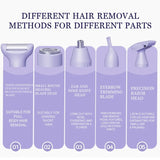 5 in 1 Electric Razor for Women Shaver Lady Shaver Body Hair Trimmer for Armpit Bikini Arm Leg Face Mustache Portable Painless